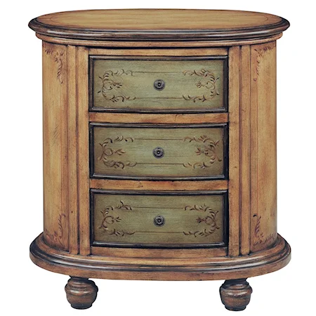 Two-Tone Antique Style Oval Accent Table